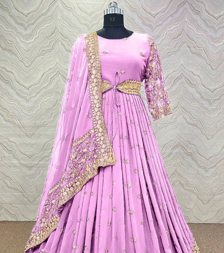 Lavender anarkali gown