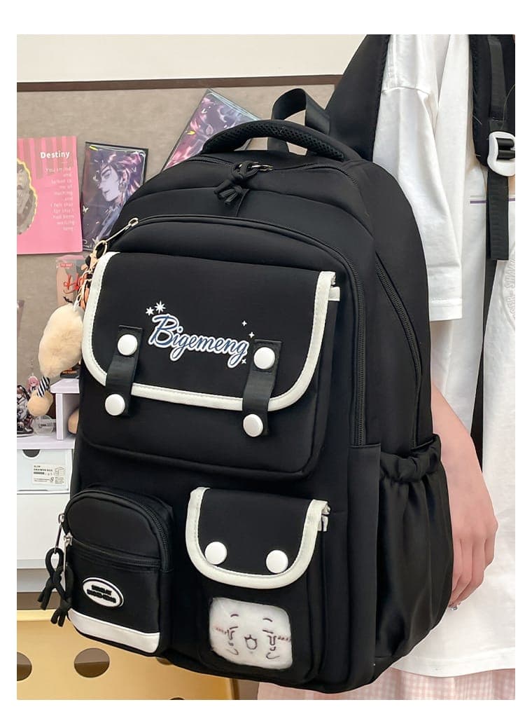 Multi-pocket street-style backpack