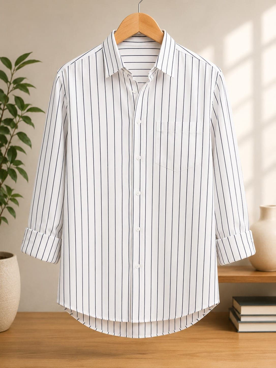 Classic oxford vertical pinstripe shirt